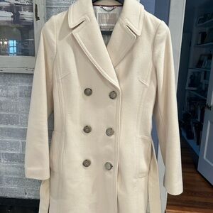 Banana Republic winter white, size medium, wool, belted.  Wore 5 times.